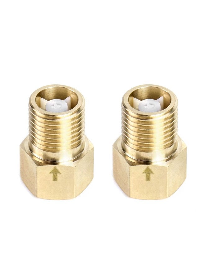 QWORK 2Pcs Brass One-way Check Valve, 1/2" Female to 1/2" Male Thread of Backflow Preventer - Image 1